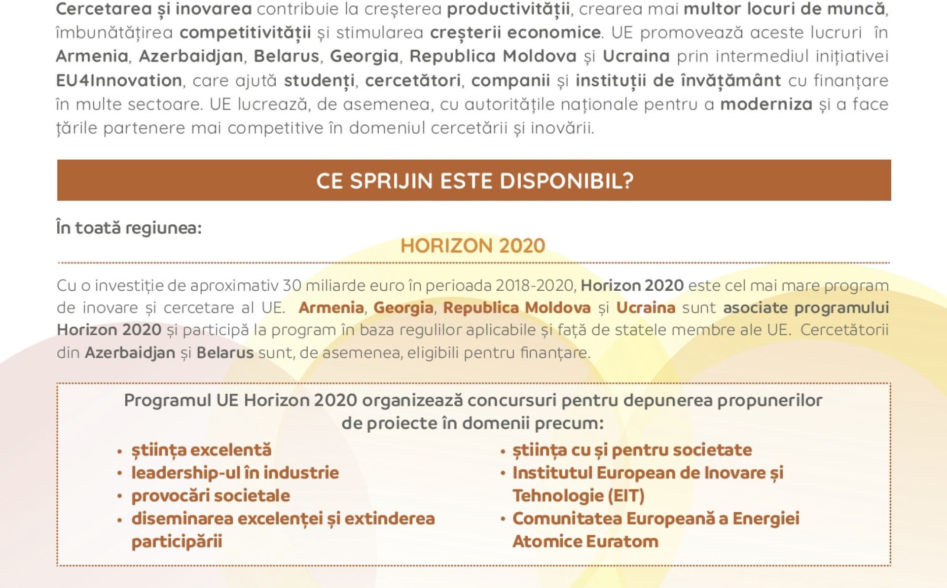 UE susține cercetarea și inovarea în țările Partenere din Est