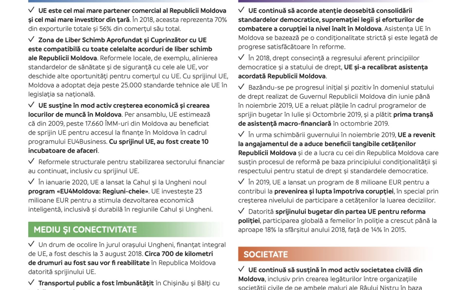 Date și cifre despre relațiile UE-Republica Moldova