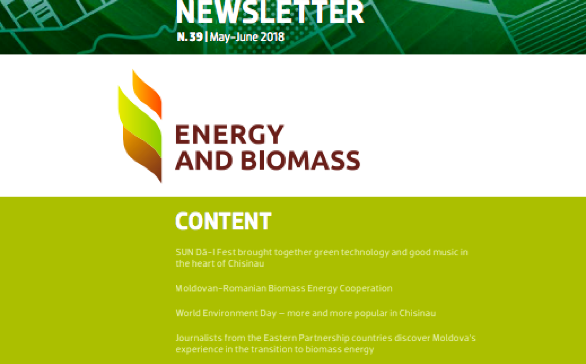 Energy and Biomass project newsletter (May – June 2018)