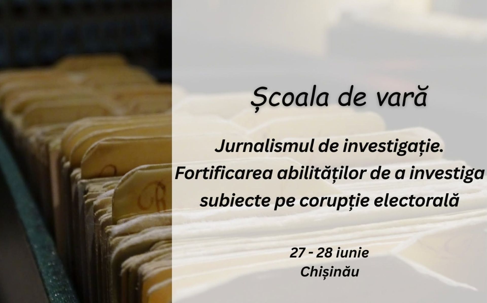 Apply for summer school on investigative journalism in Moldova
