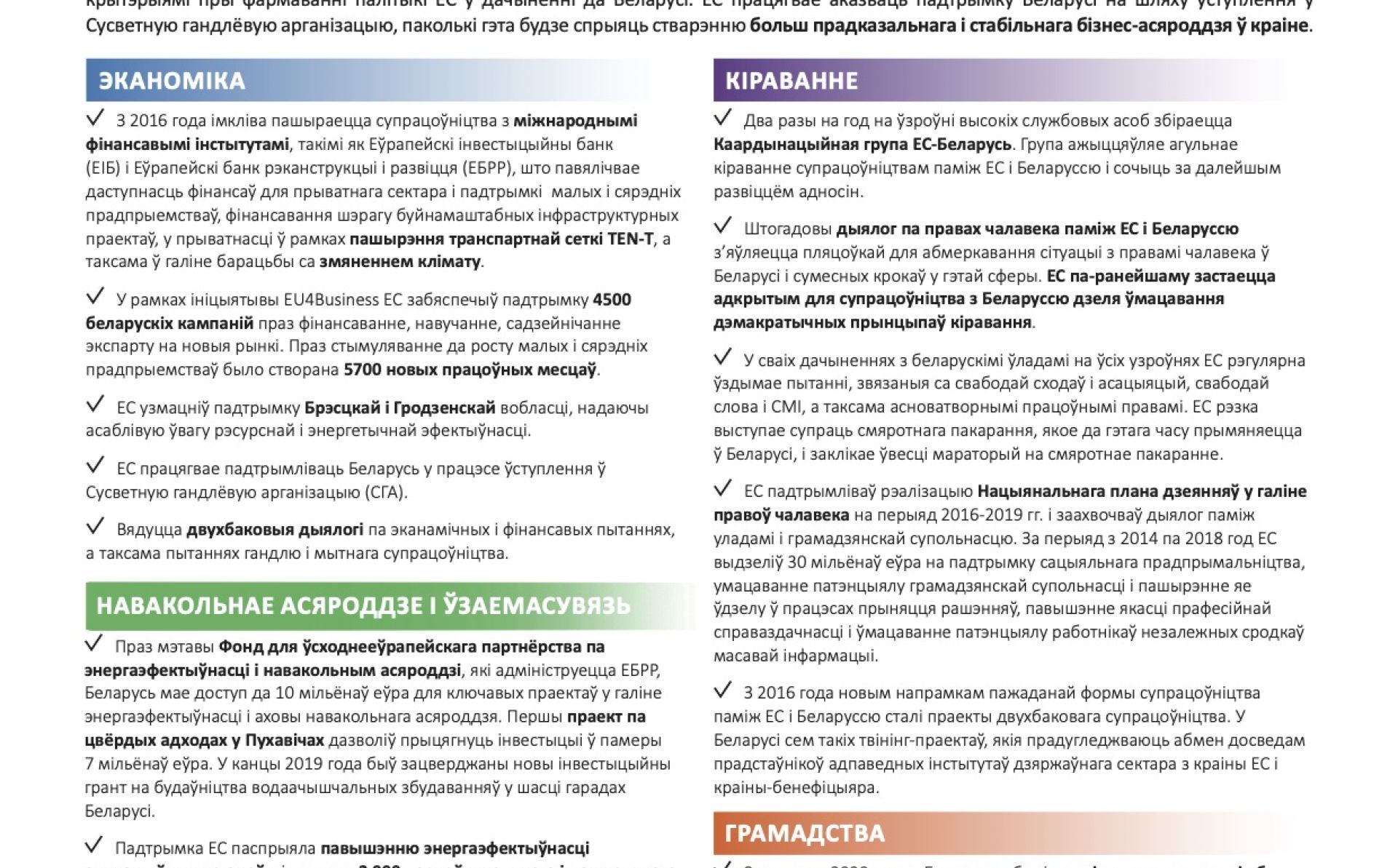 Факты і лічбы пра адносіны ЕС і Беларусі