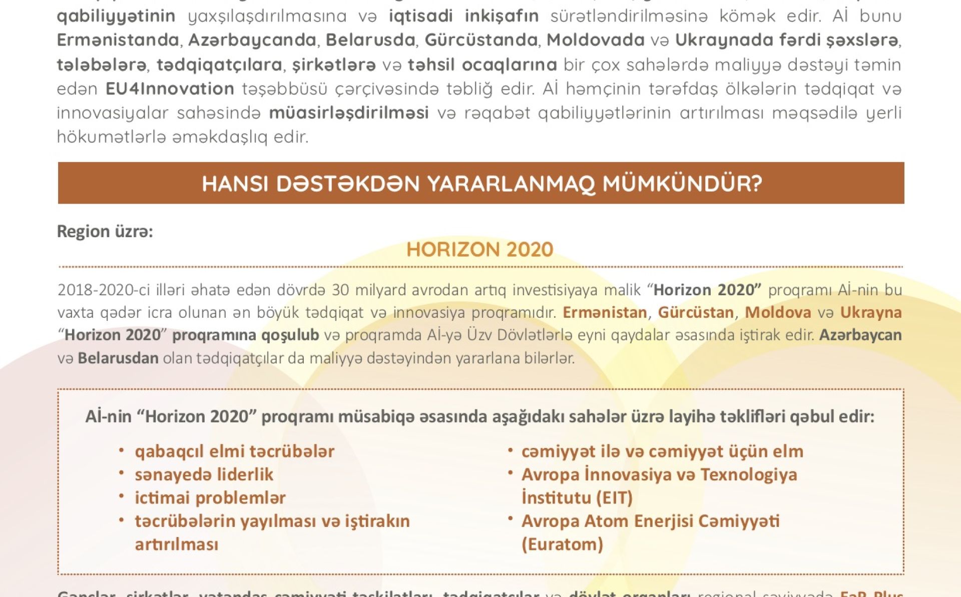 Aİ Şərq Tərəfdaşliği ölkələrində tədqiqat və innovasiyalara dəstək verir