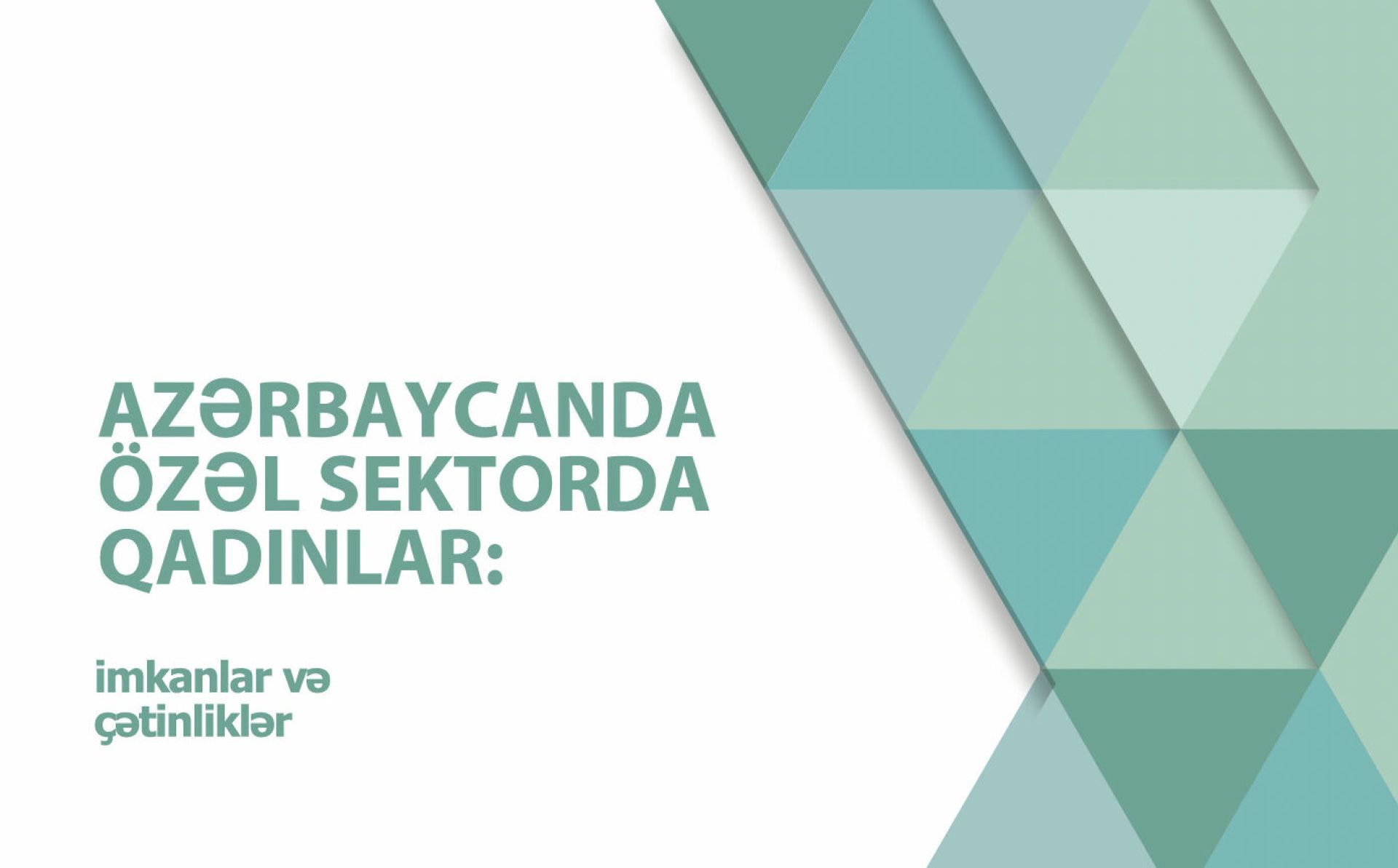 Azərbaycanda özəl sektorda qadınlar. İmkanlar və çətinliklər. Gender Qiymətləndirməsi Hesabatı.