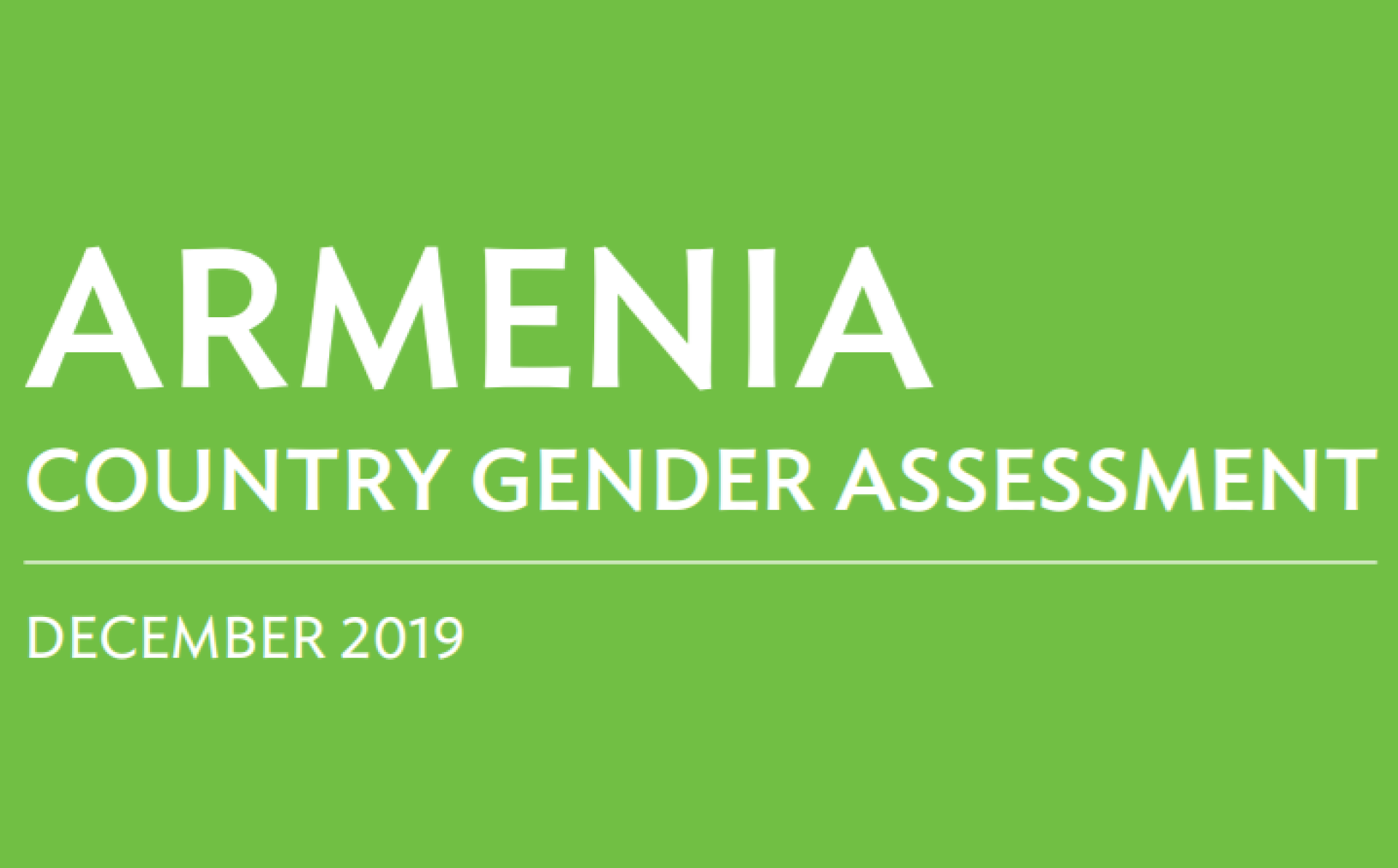 Armenia Country Gender assessment
