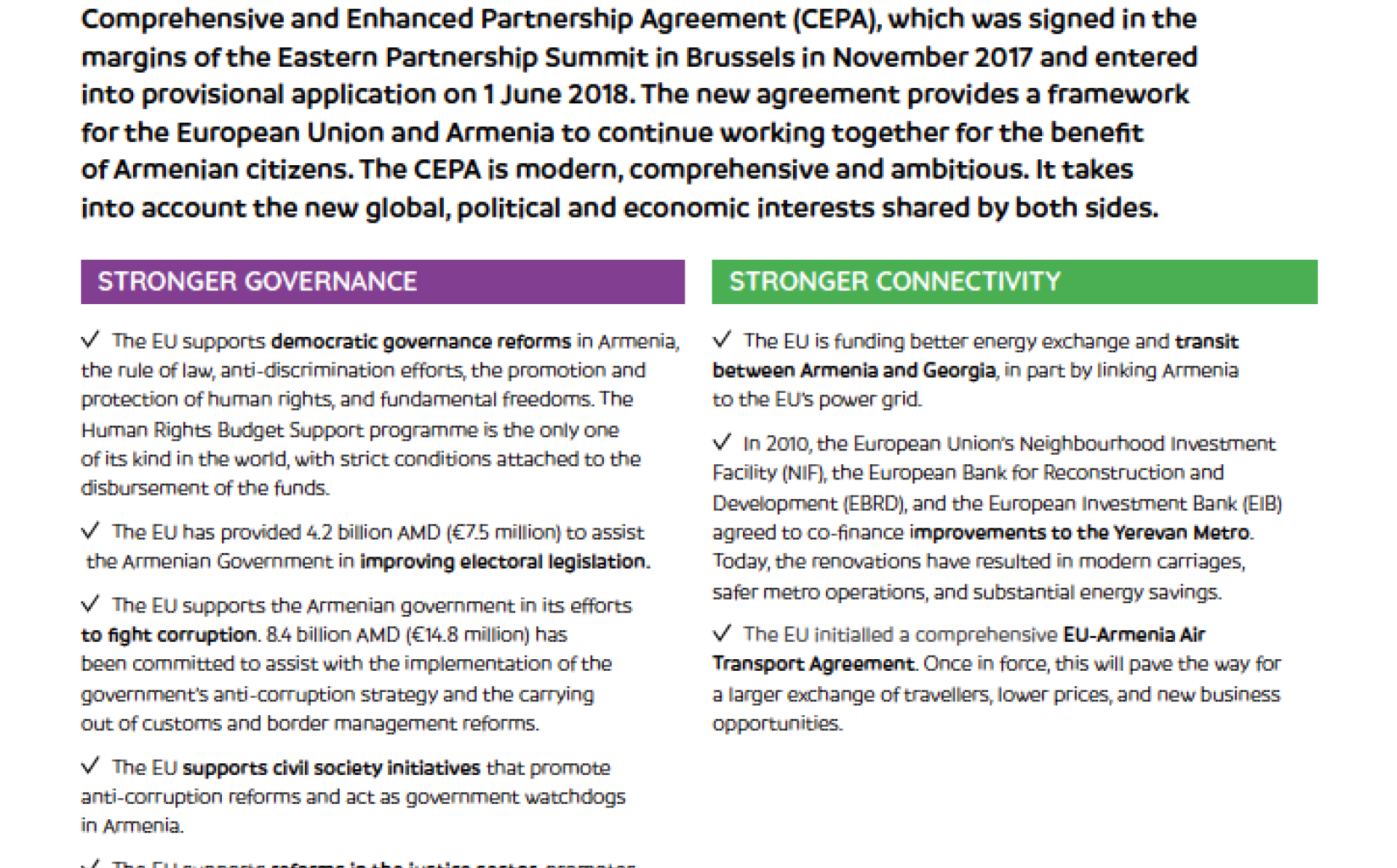 Facts and figures about EU-Armenia relations