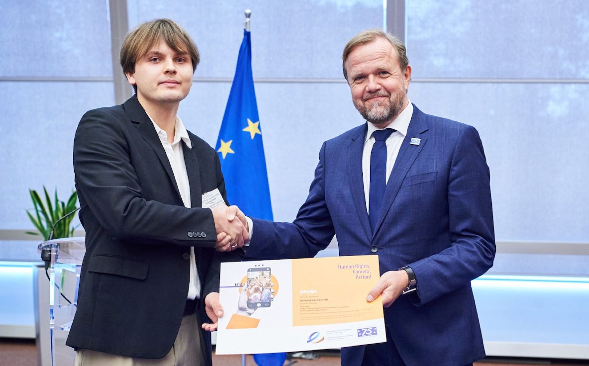 Young European Ambassador from Belarus wins Council of Europe competition – ‘Human rights: camera action’