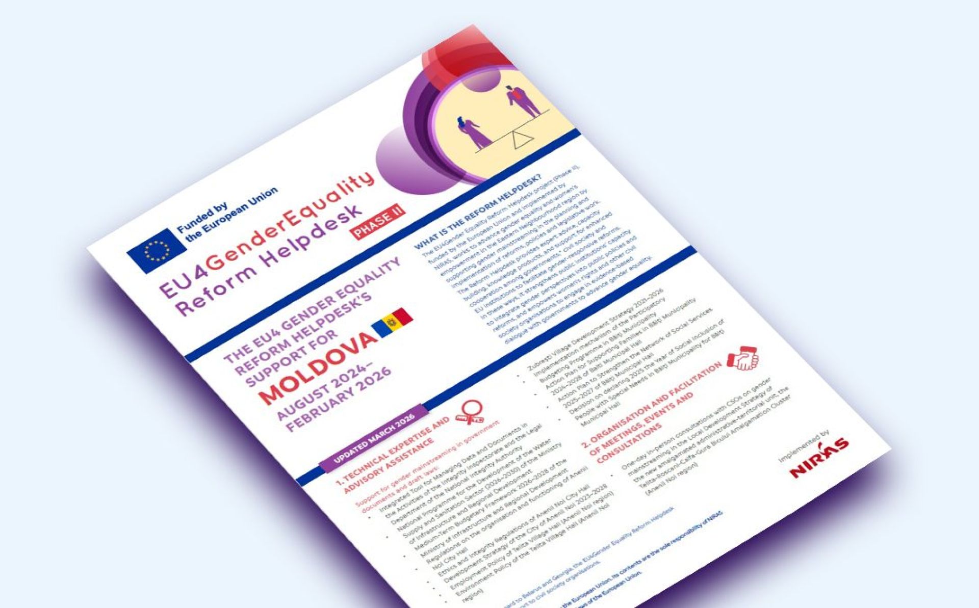 The EU4Gender Equality Reform Helpdesk’s support for Moldova: August 2024 – February 2026