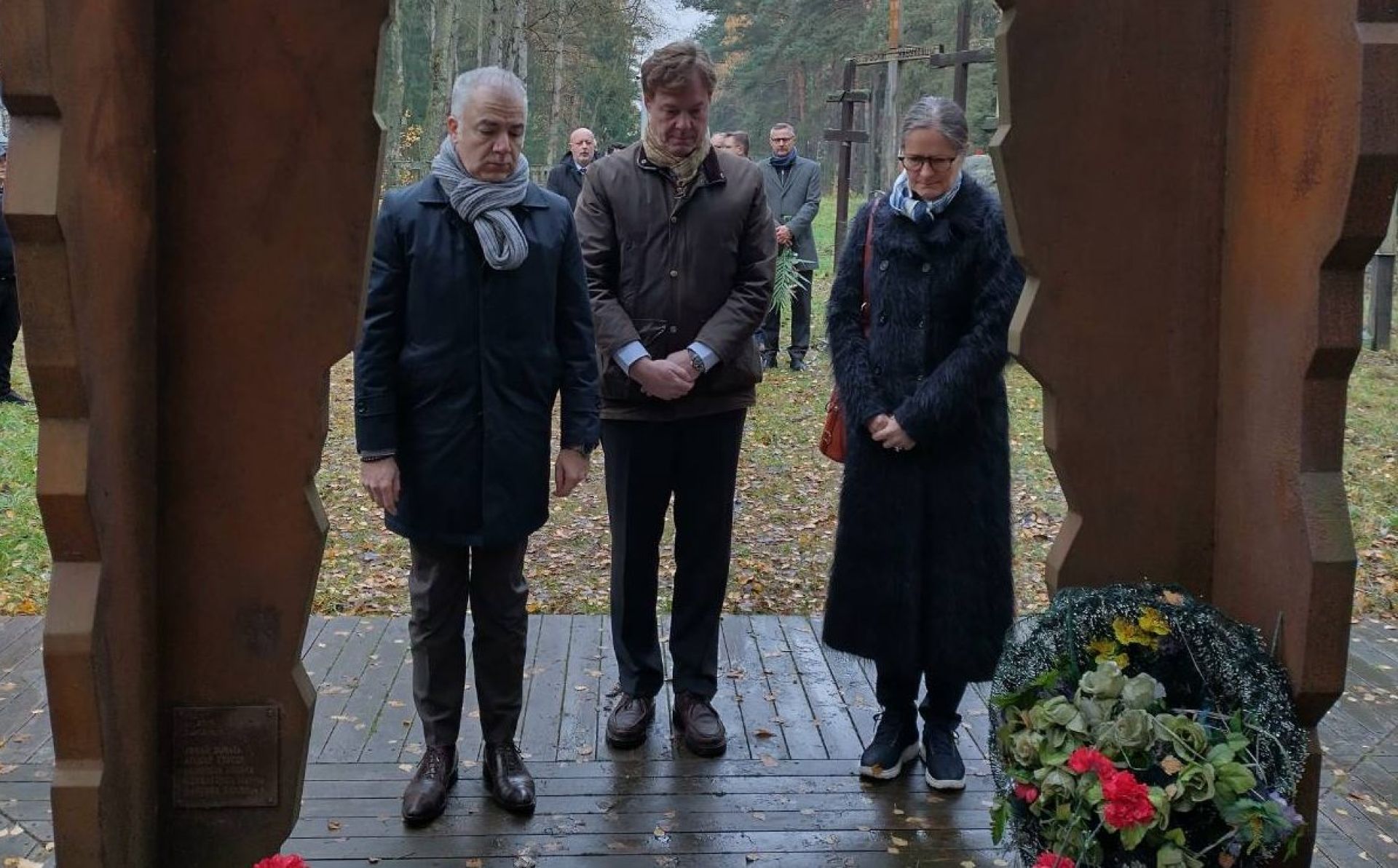 EU and UK diplomats in Belarus mark Dziady at Kurapaty memorial 