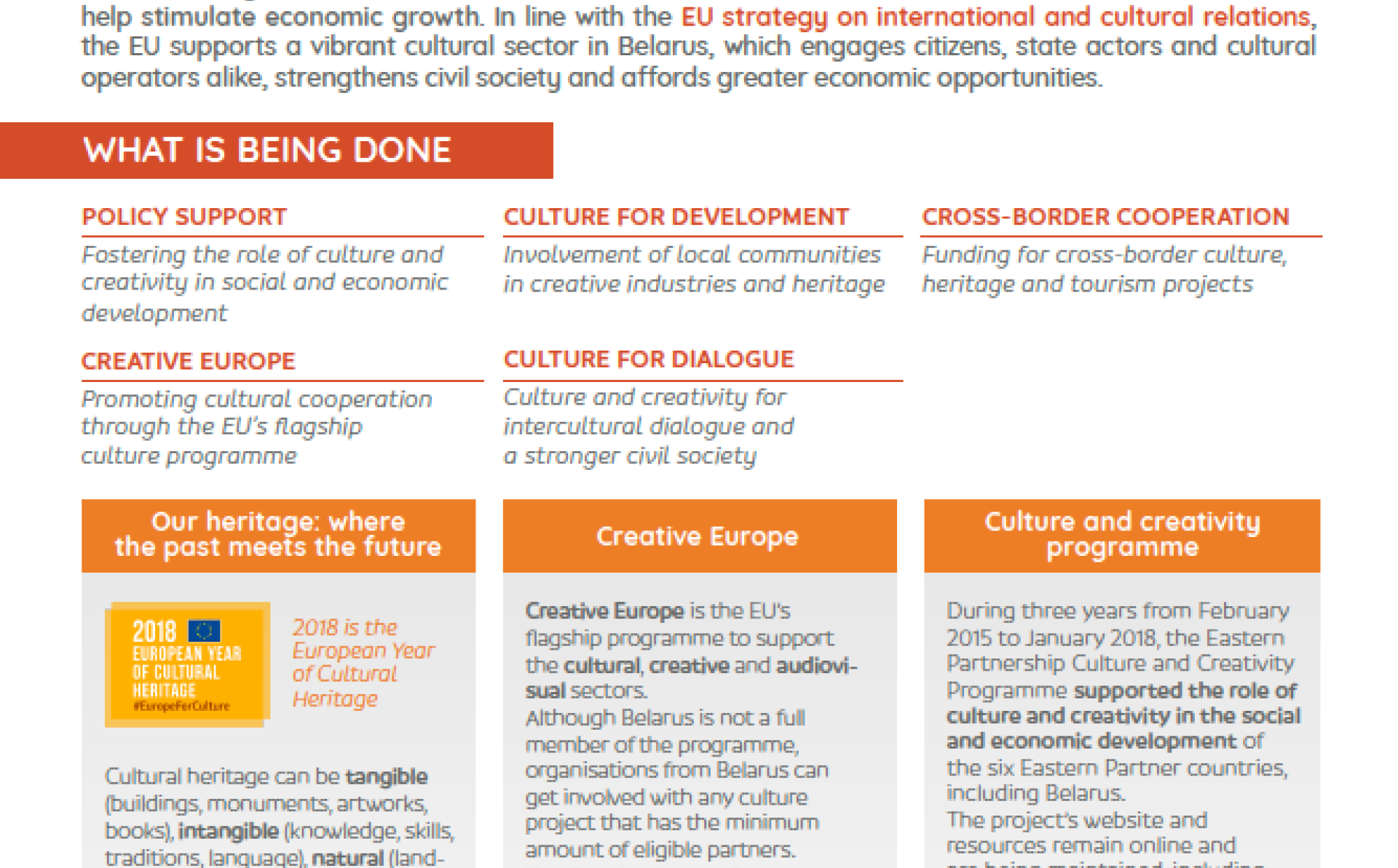 Promoting culture for a stronger Belarus – factsheet