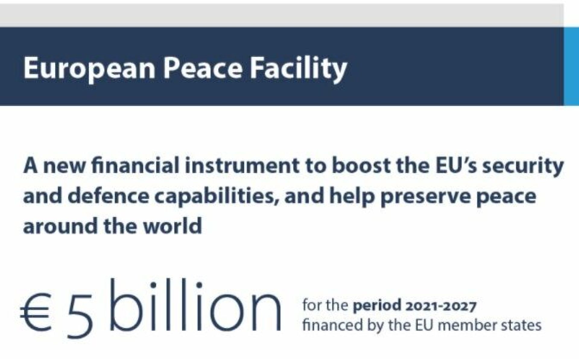 EU sets up the European Peace Facility
