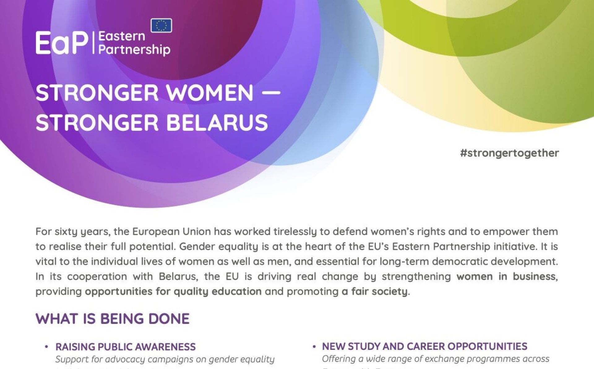 Stronger women: stronger Belarus – factsheet