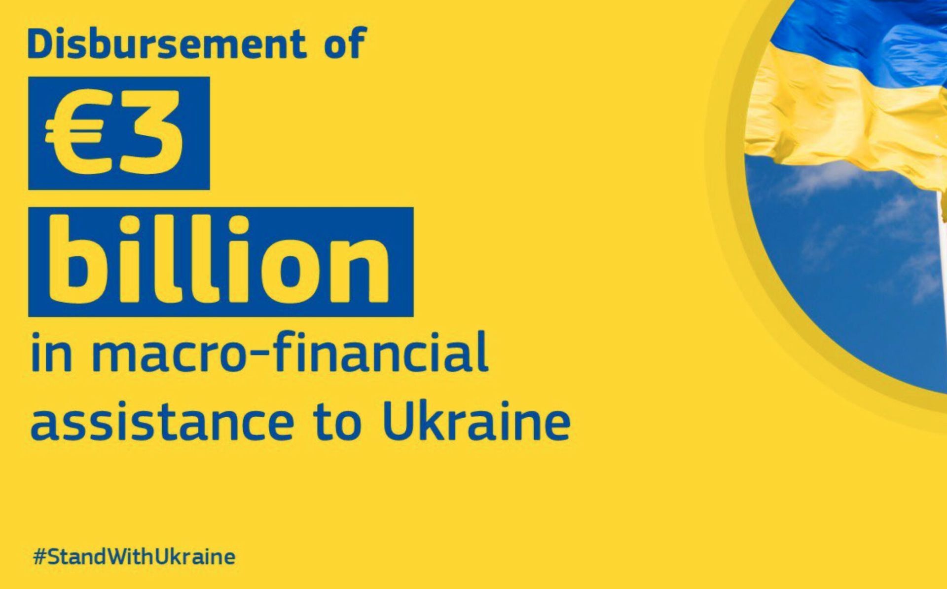 EU releases first €3 billion of €18 billion macro-financial support to Ukraine