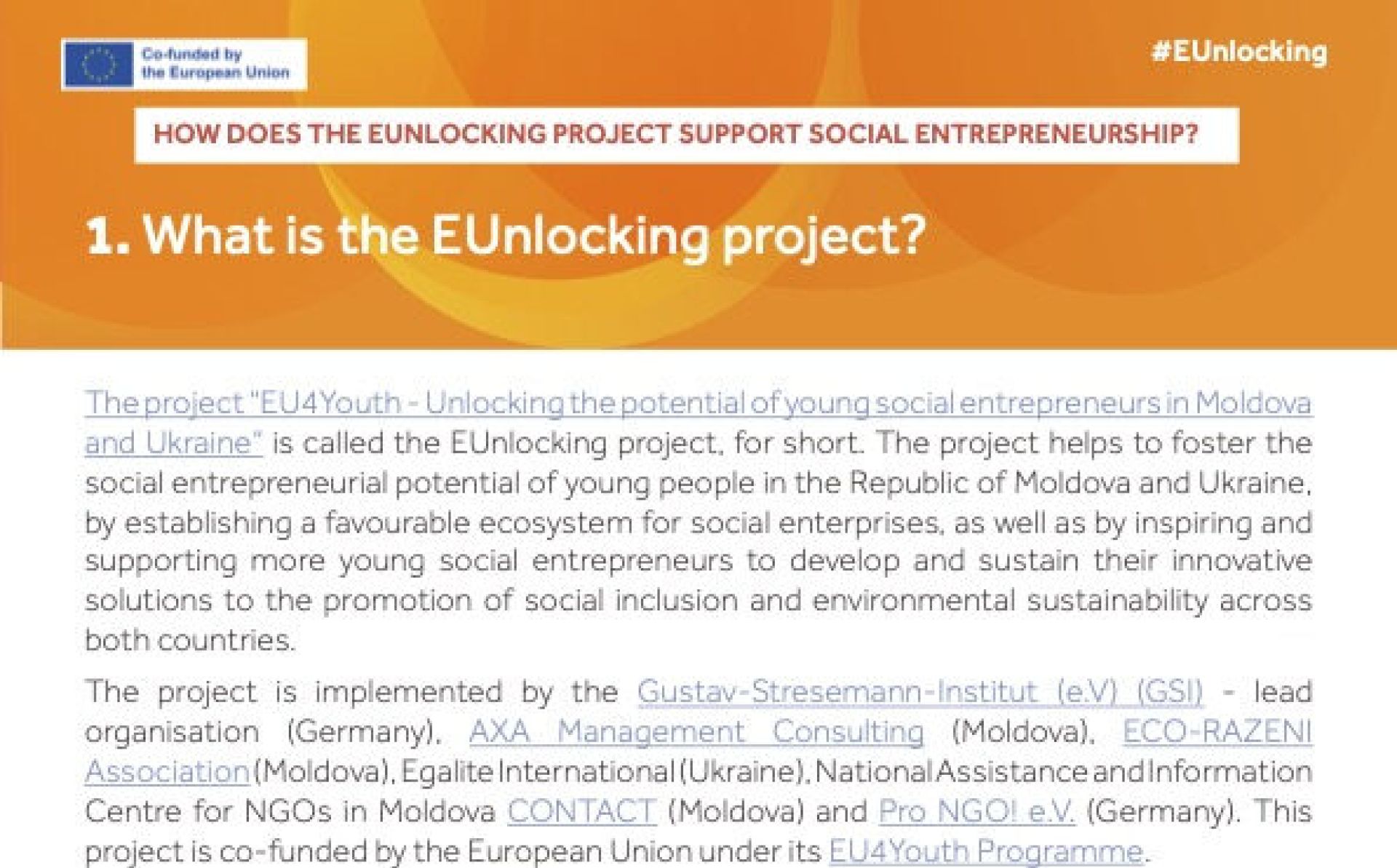 How does the EUnlocking project support social entrepreneurship?