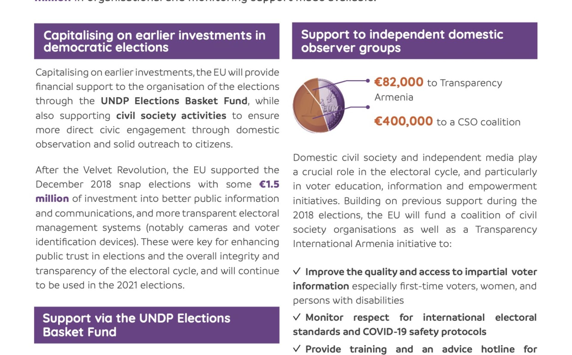 EU support to early National Assembly elections in Armenia 2021