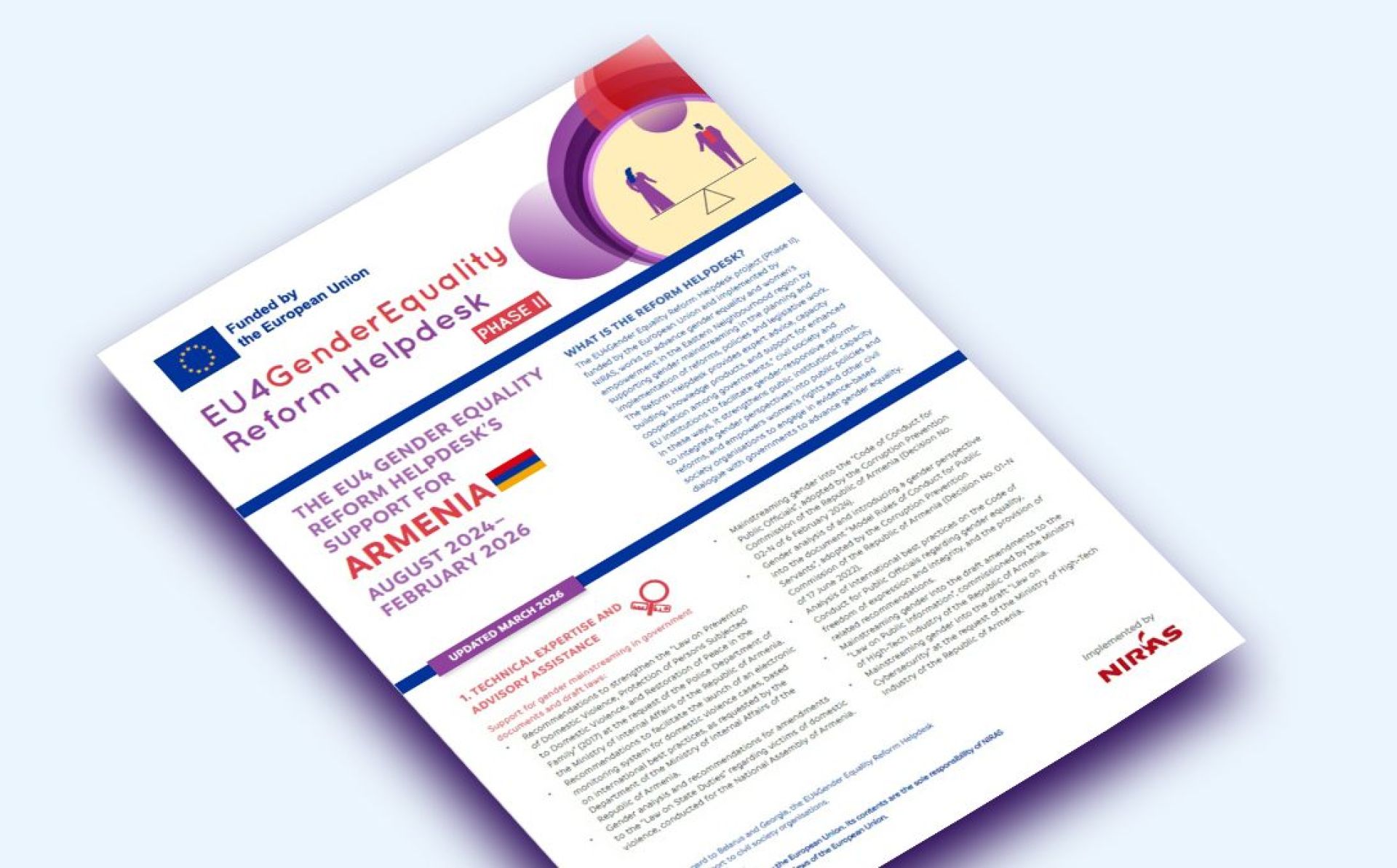 The EU4Gender Equality Reform Helpdesk’s support for Armenia: August 2024 – February 2026