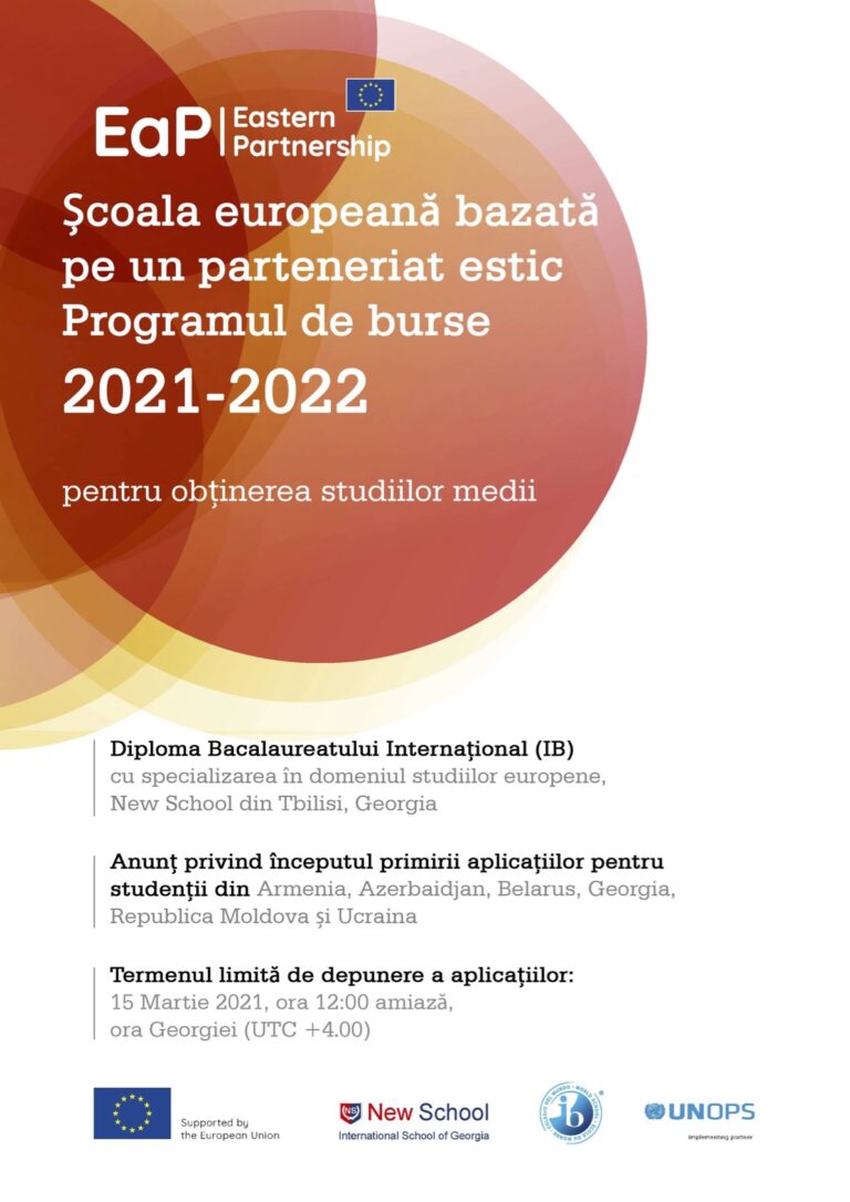 Programul de Burse al Școlii Europene a Parteneriatului Estic 2021-2022 – fișă informativă