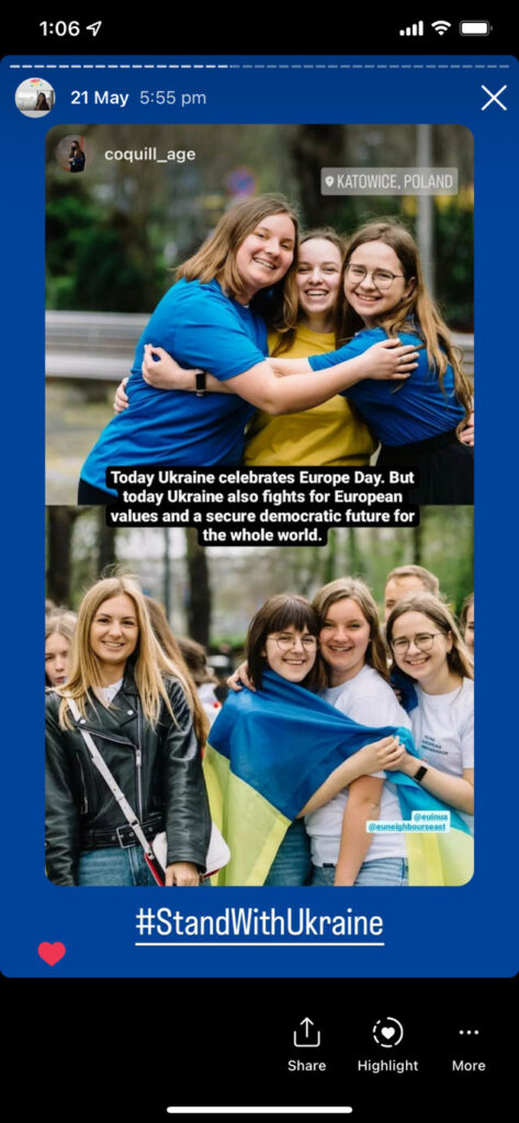 YEAs in Ukraine: #StandWithUkraine Instagram challenge