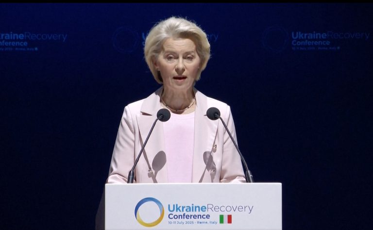 European Commission President Ursula von der Leyen at Ukraine Recovery Conference, Rome, 2025